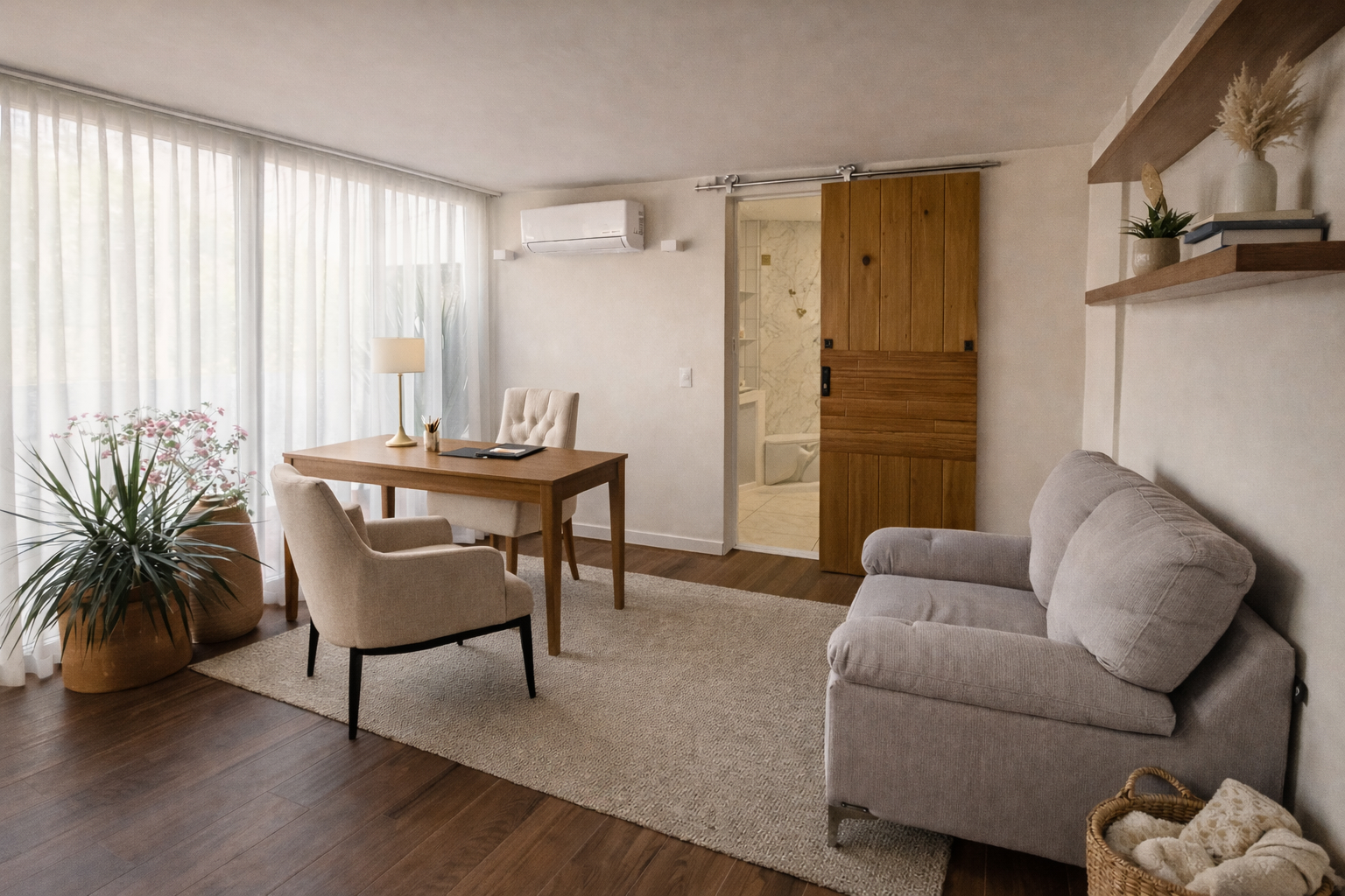 Detalle decorativo de Casa Privé con plantas naturales y elementos de bienestar